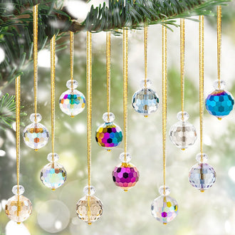 12 Pcs - Christmas Crystal Ball Hanging Decoration