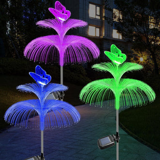 2 Pcs - Solar Powered Color-Changing Butterfly Stake Light