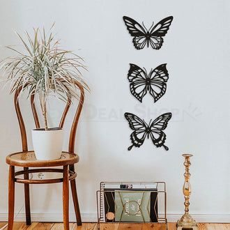 3 Pcs - Metal Butterfly Wall Decor