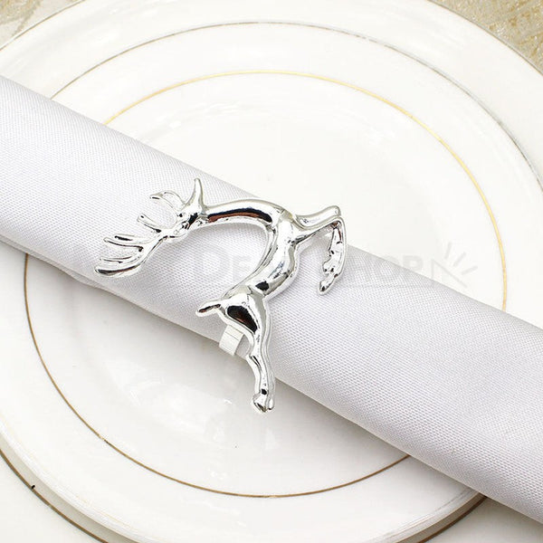 6 Pcs - Silver Reindeer Napkin Ring – Next Deal Shop