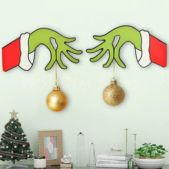 Naughty Christmas Wooden Hand Door Decoration