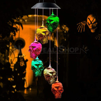 Solar-Powered Dangling Skull Light