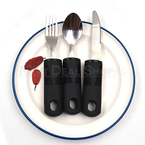 3 Pcs Easy Grip Utensil Set Adaptive Utensils for Arthritis