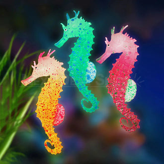 3 Pcs - Fluorescent Seahorse Aquarium Decoration