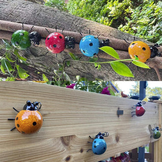 Hand-painted Metal Ladybug Wall Decor