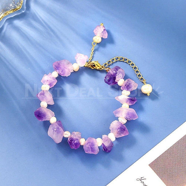 Natural Amethystine Stone Bracelet – nextdealshop.com