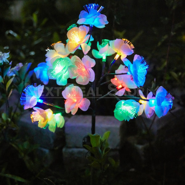 Solar Powered LED Fiber Optic Flower Stake – Next Deal Shop